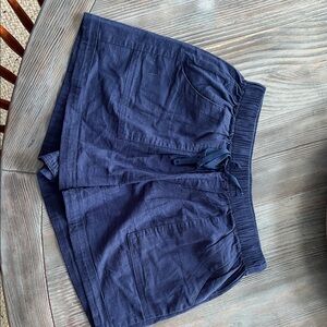 Navy Blue Casual linen Shorts